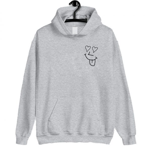 Smiley face heart hoodie SN