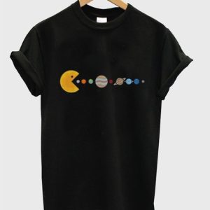 Pac Man Sun Eating Other Planets T-Shirt SN