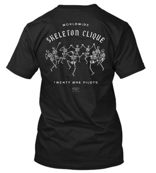 Worldwide Skeleton Clique Twenty One Pilots T Shirt Back SN
