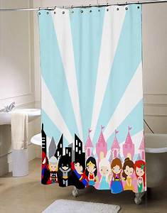 superhero princess shower curtain SN