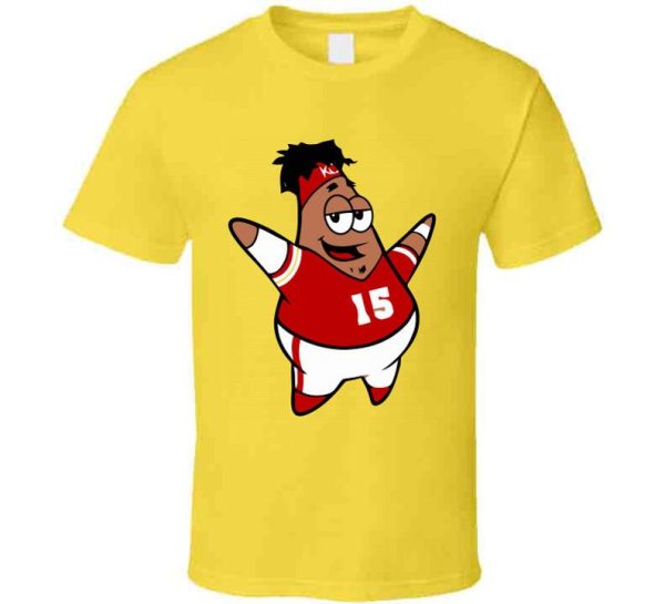 Patrick Star Mahomes Funny Kansas City Spongebob Parody Game Day Football T Shirt SN