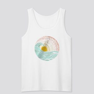 Peekaboo Sunset through a Barrel Wave Retro Summer Vacation Tank Top SN