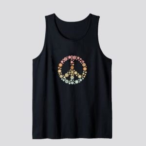Flower Peace Sign Graphic Tank Top SN