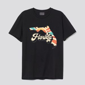 Vintage Retro Florida Map T Shirt SN