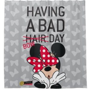 Minnie Mouse Having a Bad Bow Day Shower Curtain SN