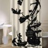 Peter Pan Flying Silhouette shower curtain SN