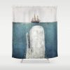 The Whale Vintage Shower Curtain SN