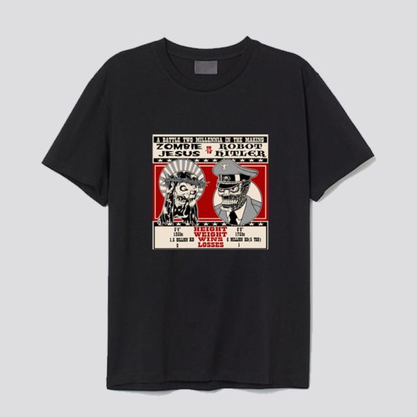 Zombie Jesus VS Robot Hitler T Shirt SN