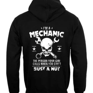 i’m a mechanic hoodie Back SN