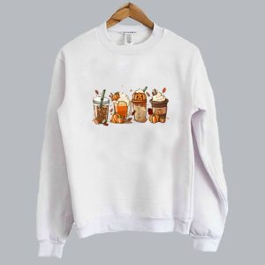 Halloween Pumpkin Latte Drink Cup Sweatshirt SN