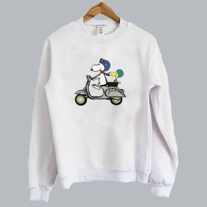 Snoopy and Woodstock on a Vespa Sweatshirt SN