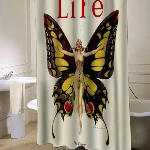 Vintage Life Flapper Butterfly Woman shower curtain SN