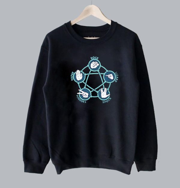 Symbol Rock Paper Scissors Gun Sweatshirt SN