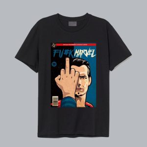 Fuck Marvel Superman Black T-Shirt SN