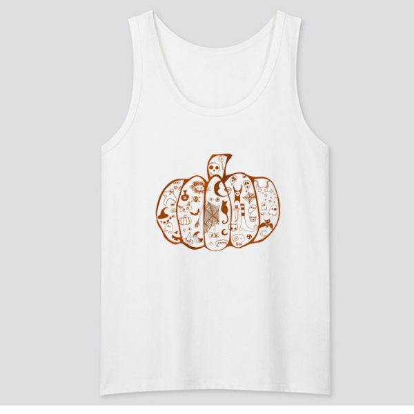 Jack O'lantern Halloween Doodles Pumpkin Tank Top SN