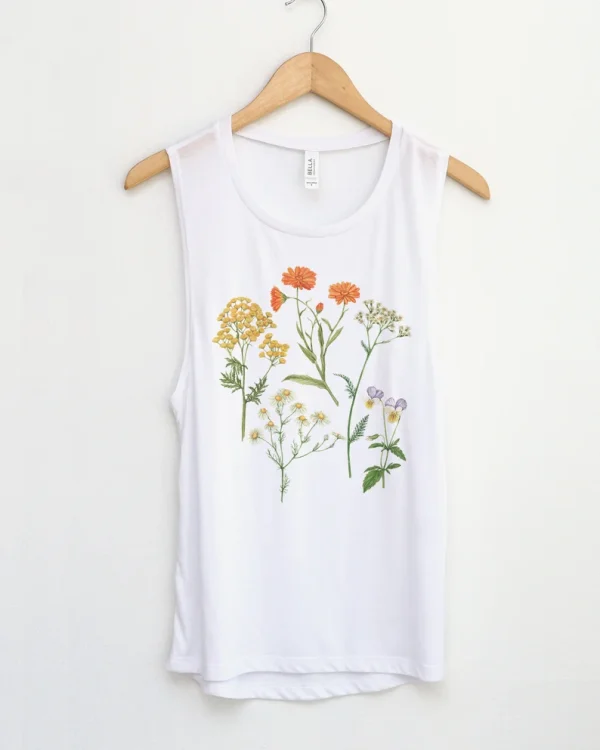 Herbalist - floral muscle tank top SN