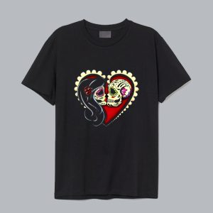 Ashes Dia de los Muertos Couple Day of the Dead Sugar Skull Lovers T-Shirt SN