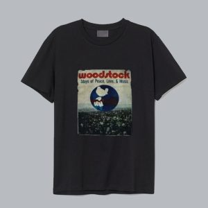 Woodstock Peace Love Music 1969 T Shirt SN