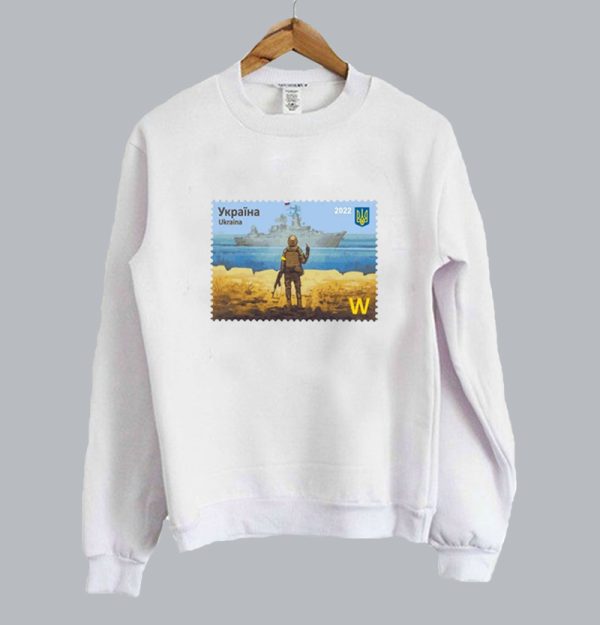 Ukraine Stamp Warship Moskva Sweatshirt SN