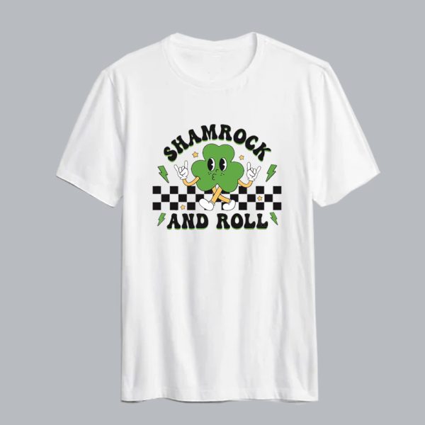 Shamrock And Roll Retro St Patricks Day T Shirt SN