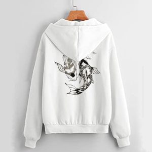 Koi Fish Japanese Hoodie Back SN