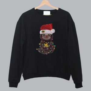 Santa Baby Sloth Christmas light ugly sweatshirt SN