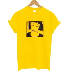 Smoking Girl Yellow T Shirt SN