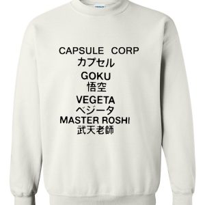 capsule corp goku vegeta master roshi sweatshirt SN