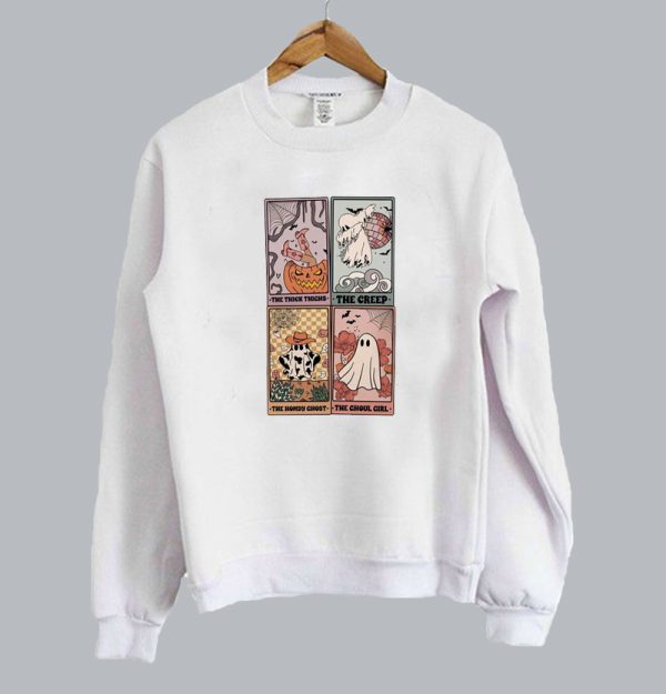 Ghost Tarot Card Retro Halloween Sweatshirt SN