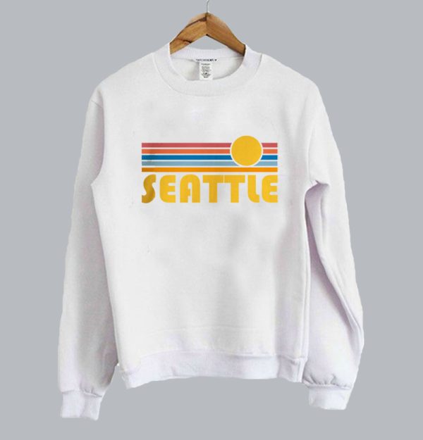 Retro Sunset Crewneck Seattle Sweatshirt SN