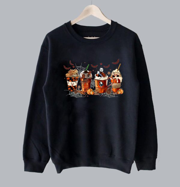 Skeleton Coffee Cups Halloween Sweatshirt SN