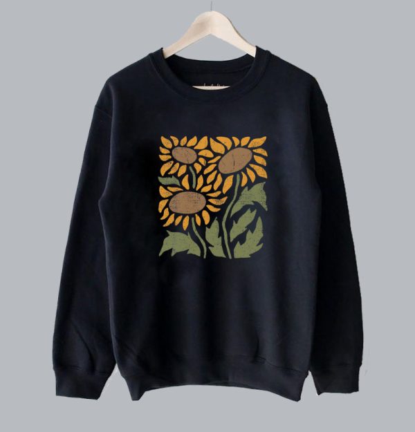 Retro Sunflower Crewneck Vintage Sweatshirt SN