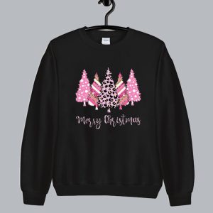 Leopard Print Pink Christmas Trees Sweatshirt SN