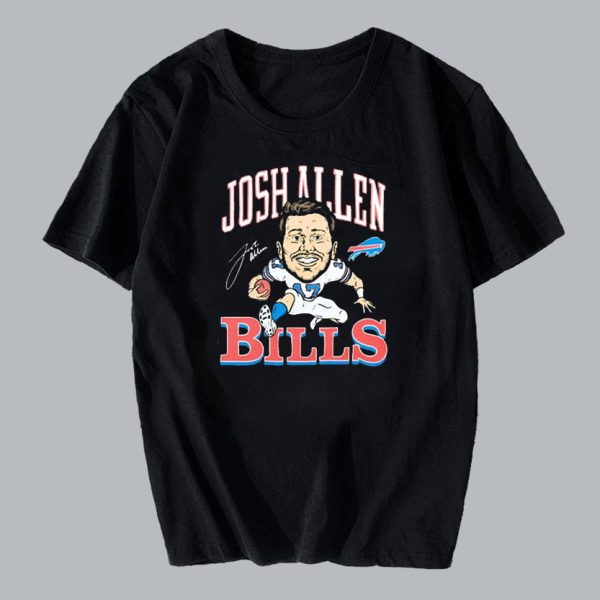 Eric Wood Wearing Bills Josh Allen Signature T Shirt