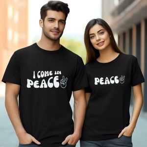 I Come in Peace Couple T Shirt