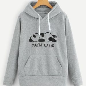 Maybe Letter And Panda Hoodie