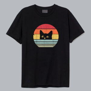 Retro Black Cat Lover T shirt