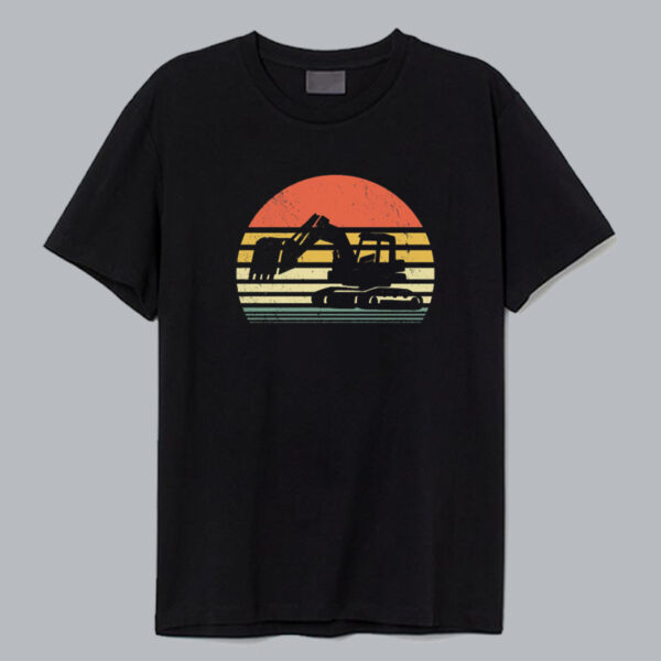 Retro Excavator Construction T Shirt