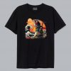 Retro samurai Cat With Wave T shirt