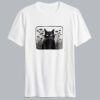 Vintage Floral Folklore Black Cat Tshirt