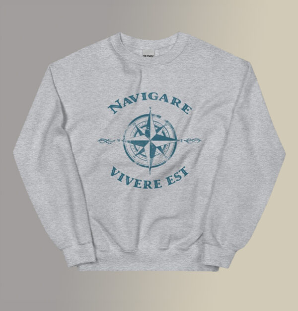 Vintage Navigare Vivere Est Compass Sweatshirt