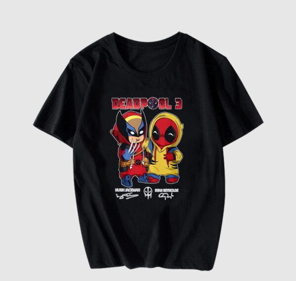 Cute Deadpool and Wolverine Dress Up T Shirt